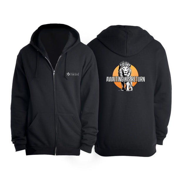 BI AHR LION ZIP HOODED SWEATSHIRT - STACKED LOGO